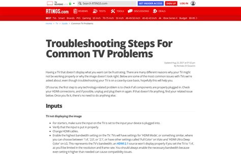 Troubleshooting Steps For Common TV Problems 